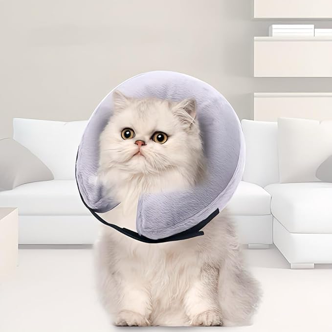 Soft Inflatable Dog Cat Cone Collar – Pet Recovery &amp; Protective Dog Neck Collar for Small Dogs Cats to Prevent Scratching, Licking
