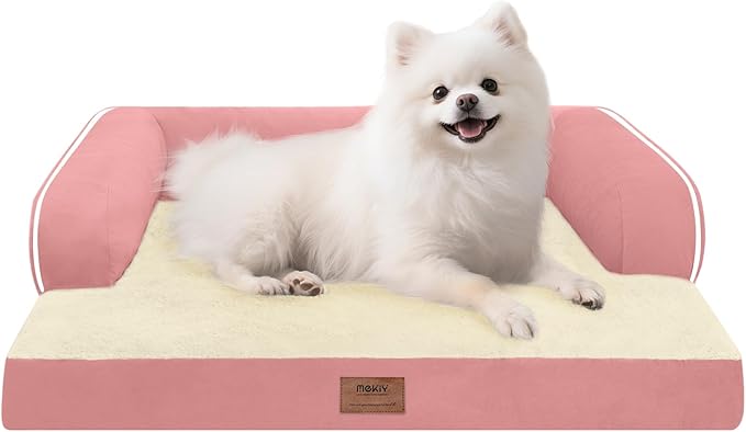 Small Dog Bed Orthopedic Washable Cat Bed Memory Foam Couch Sofa Comfy Pet Beds with Waterproof Removable Cover &amp; Non-Slip Bottom