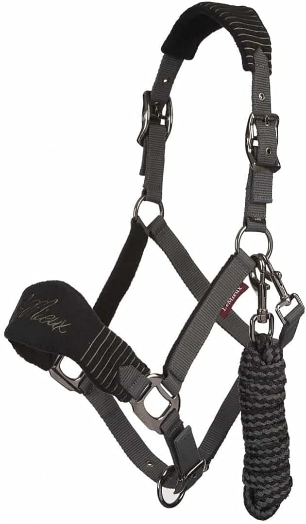 LeMieux Vogue Fleece Headcollar - Halter &amp; Leadrope - Extra Padding, Adjustable at Curb and Poll Strap