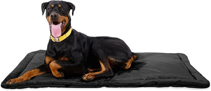 K9 Ballistics Tough Ripstop Dog Crate Pad - Durable &amp; Machine Washable with Non-Skid Bottom and 120-Day Warranty, Fits 48" Wire Crates - 47"x29" Obsidian Black