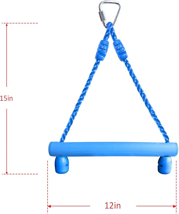 Rainbow Craft 3-Pack Kids Ninja Monkey Bars - Trapeze Swing Bars for Ninja Obstacle Course Attachments - 3pc of Blue, Red &amp; Green Color