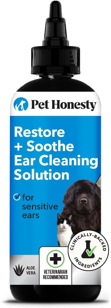 Restore + Soothe Ear Cleaner for Dogs &amp; Cats, Soothes Itching, Gentle on Sensive Ears, Irritation and Aches (Aloe Vera) - 4oz