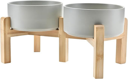 SPUNKYJUNKY Elevated Dog Bowls Ceramic, 6.1&