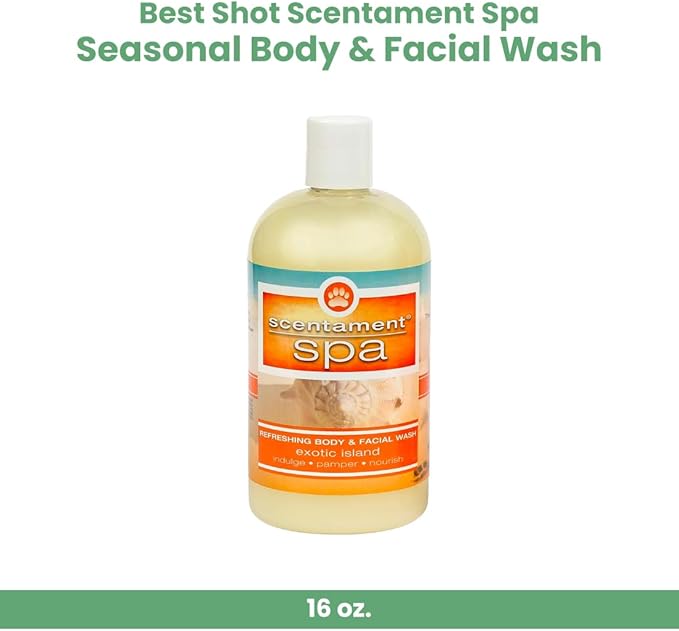 Best Shot Scentament Spa Seasonal Facial &amp; Body Wash, Exotic Island, 16 oz
