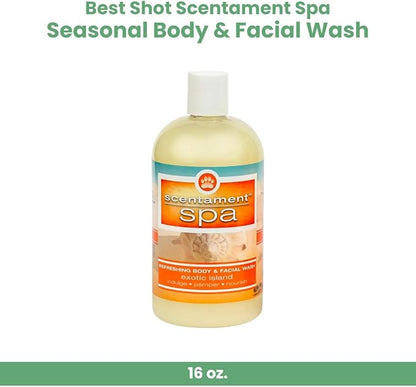 Best Shot Scentament Spa Seasonal Facial &amp; Body Wash, Exotic Island, 16 oz
