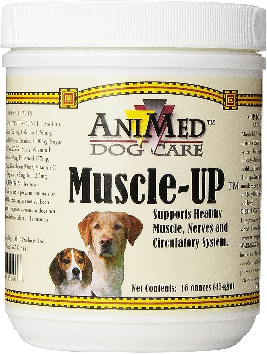AniMed Muscle Up Powder for Dogs Muscle Recovery &amp; Electrolyte Support 16 oz.