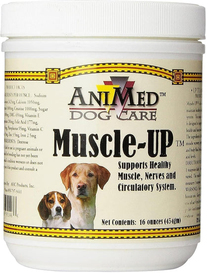 AniMed Muscle Up Powder for Dogs Muscle Recovery &amp; Electrolyte Support 16 oz.