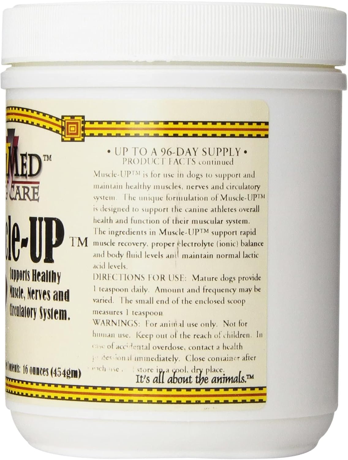 AniMed Muscle Up Powder for Dogs Muscle Recovery &amp; Electrolyte Support 16 oz.