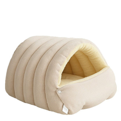 Enclosed Cat &amp; Dog Sleeping Nest — Washable, 3 Colors, Medium &amp; Large