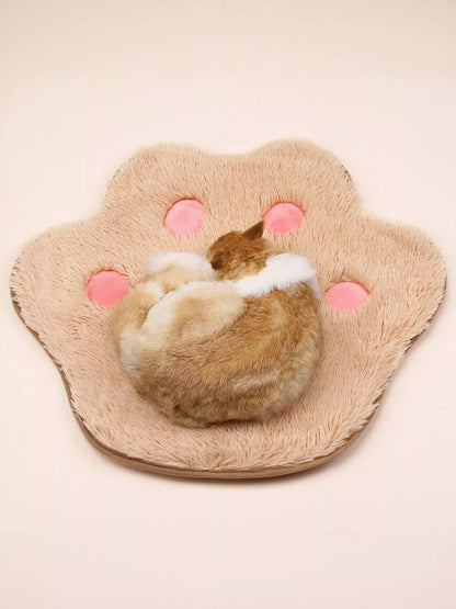 Cute Paw Shape Plush Pet Mat