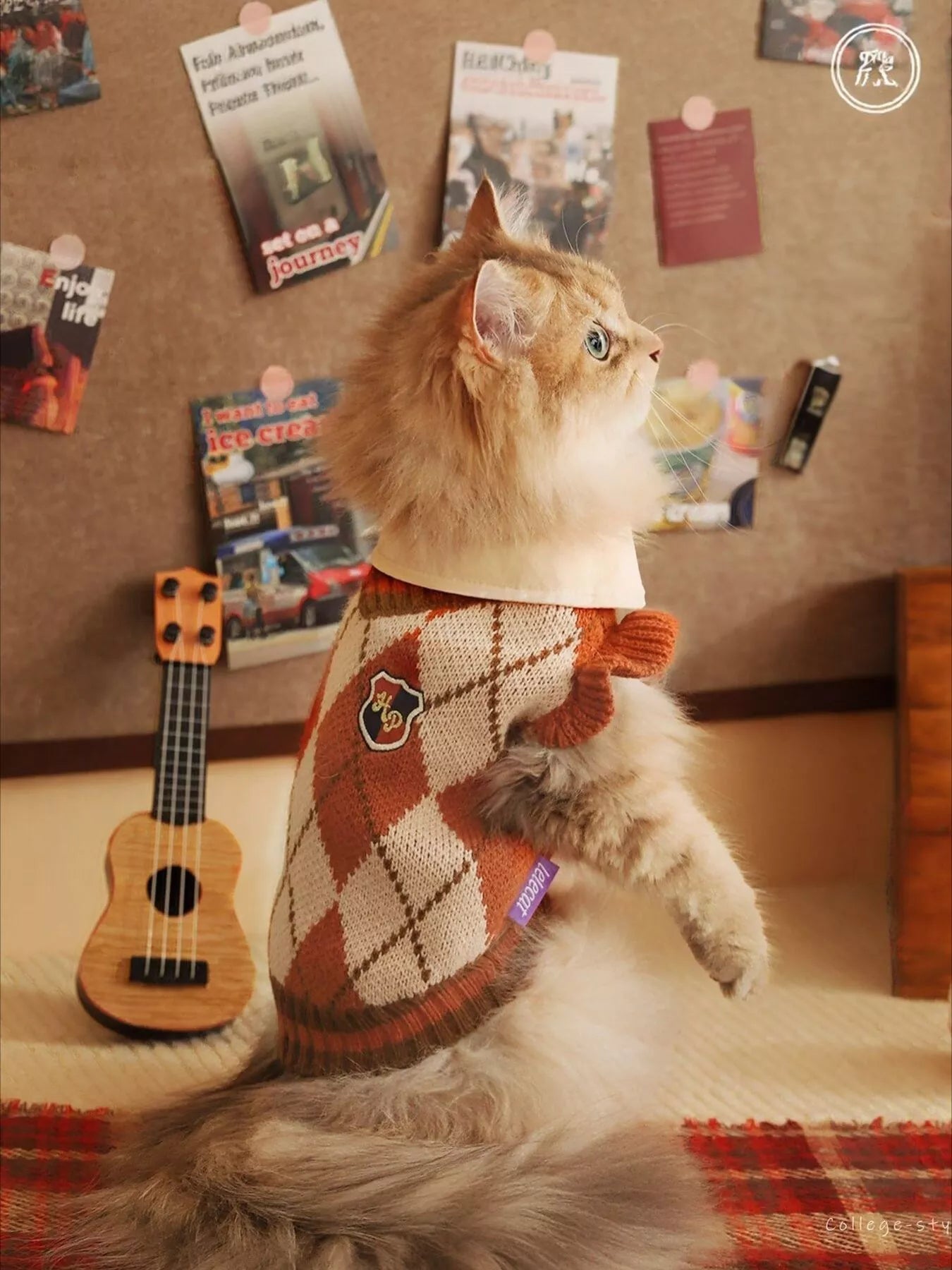 Argyle Pattern Pet Sweater