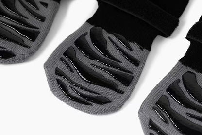 Dog &amp; Cat Waterproof Sock Shoes 4-Pack — 2 Patterns, Sizes XS–XL