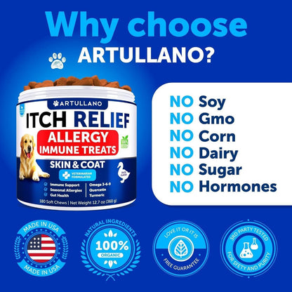 Dog Allergy Relief Chews Itchy Skin Relief Omega-3 Fish Oil