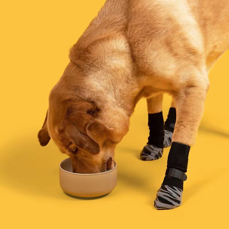 Dog &amp; Cat Waterproof Sock Shoes 4-Pack — 2 Patterns, Sizes XS–XL