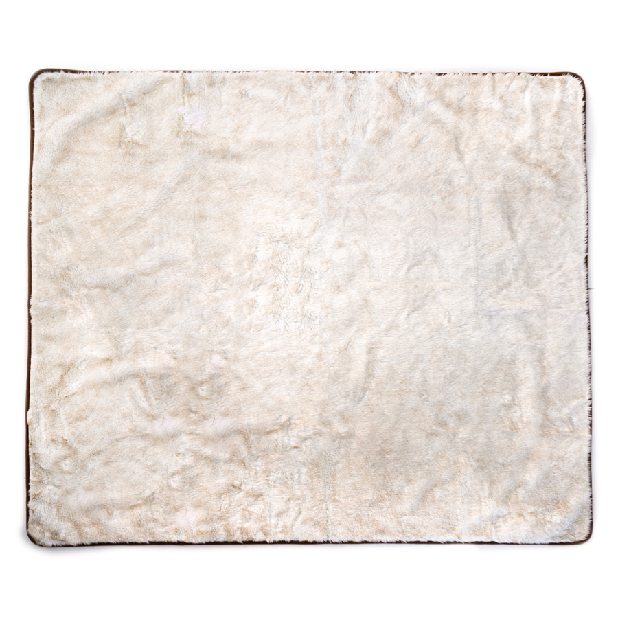 PupProtector™ Summer Short Fur Waterproof Throw Blanket - White with Brown Accents