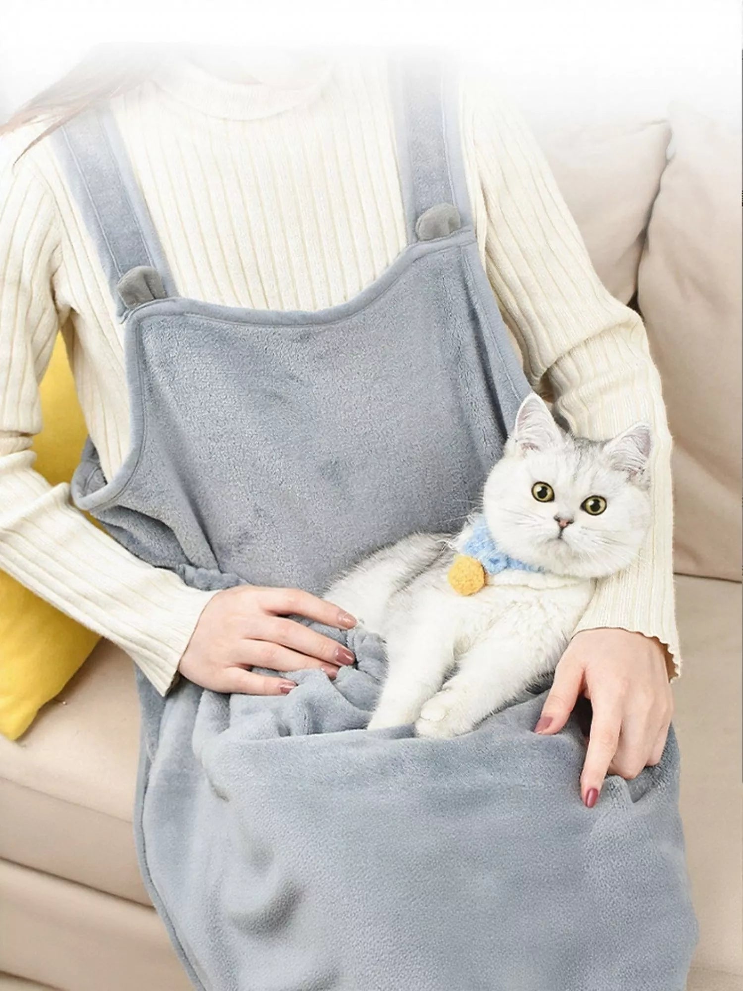Cozy Pet Carrier Apron with Paw Holes