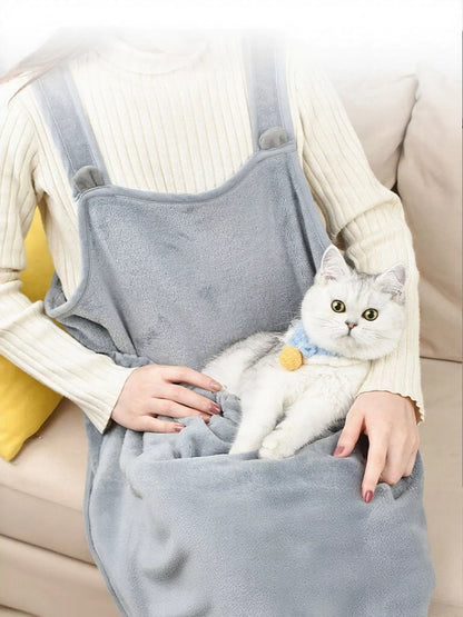 Cozy Pet Carrier Apron with Paw Holes
