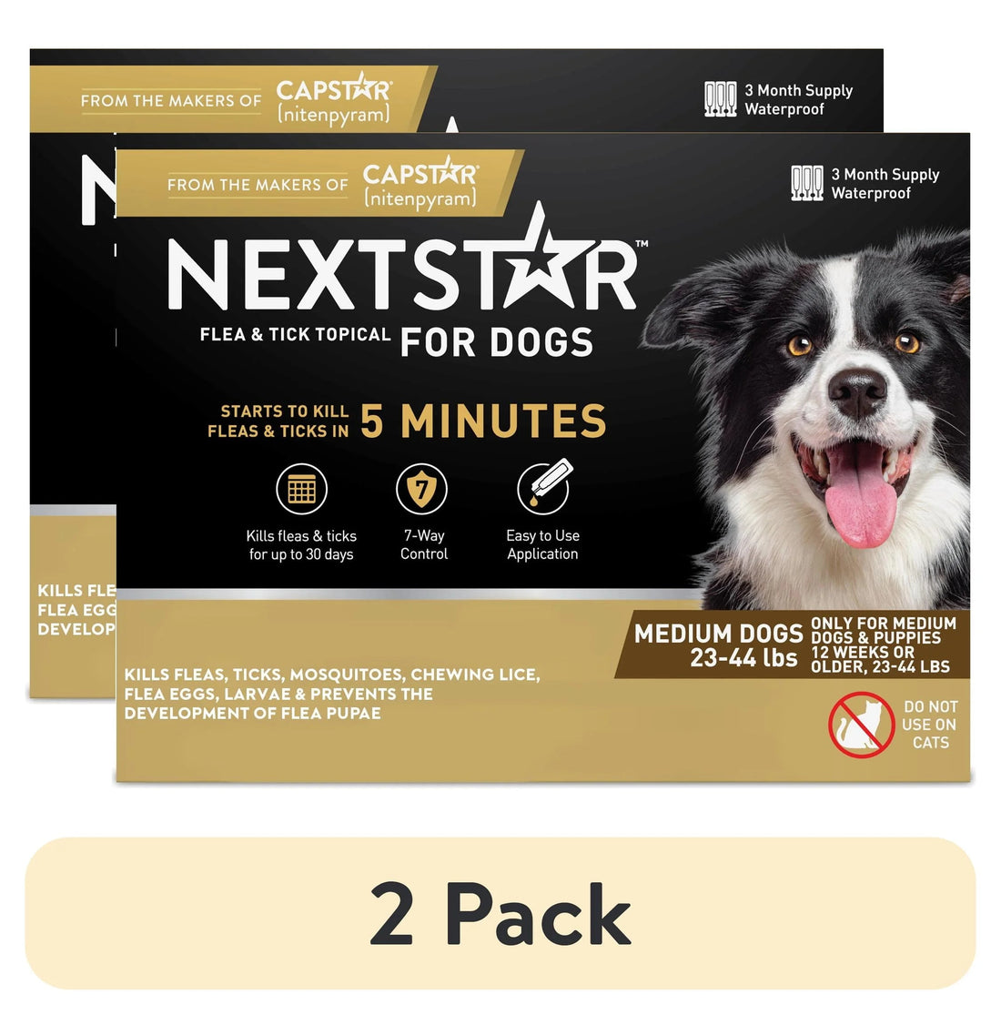 Ultimate 2-Pack Flea &amp; Tick Defense for Dogs 23-44 Lbs - 3-Month Supply for Fast Relief