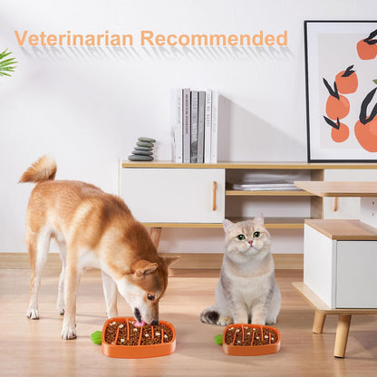 Slow Feeder Dog Bowl, Dog Food Bowl For Small &amp; Medium-Sized Dogs, Carrot Design Dog Bowls,Non-Slip Dog Slow Feeder Bowls, Pet Slow Feeder Bowl For Dry Wet Food