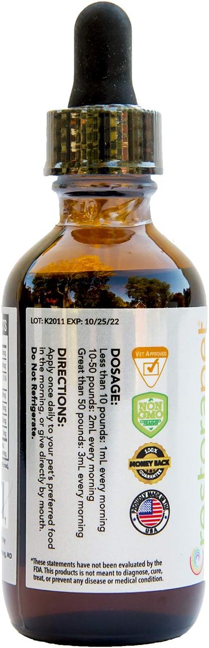 RestoraPet 1-Pack Dog &amp; Cat Bacon Liquid Multivitamin | Dog Arthritis Pain Relief | Hip &amp; Joint Vitamins for Dogs - Anti Inflammatory Supplement for Dogs &amp; Cats | Organic &amp; Non-GMO, Vet Approved