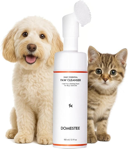 Dog Paw Cleaner | Gentle &amp; PH-Balanced | Dog Paw Wash for All Breeds | Nourishing Formula with Aloe Vera | Portable &amp; Easy-to-Use | Paw Cleaning Foam with Silicone Brush - 5.1 Fl Oz
