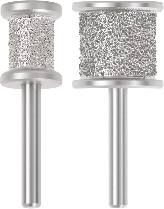 CAELUM 2Pack Diamond-Coated Pet Nail Grinder Bits, Dual Grit for Large &amp; Small Dogs, 1/8” Shank for Dremel Nail Tools, Low Noise, Durable Nail Trimmer for Dogs, Top &amp; Side Grinding