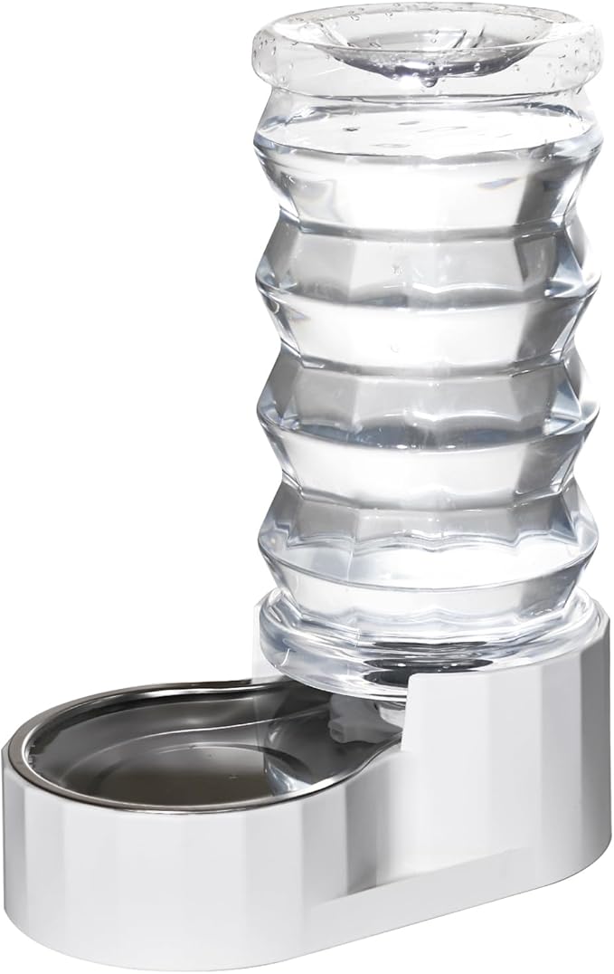 RIZZARI Large Gravity Water Dispenser: 8L Automatic Dog Water Feeder with Stainless Steel Bowl for Multiple Pets