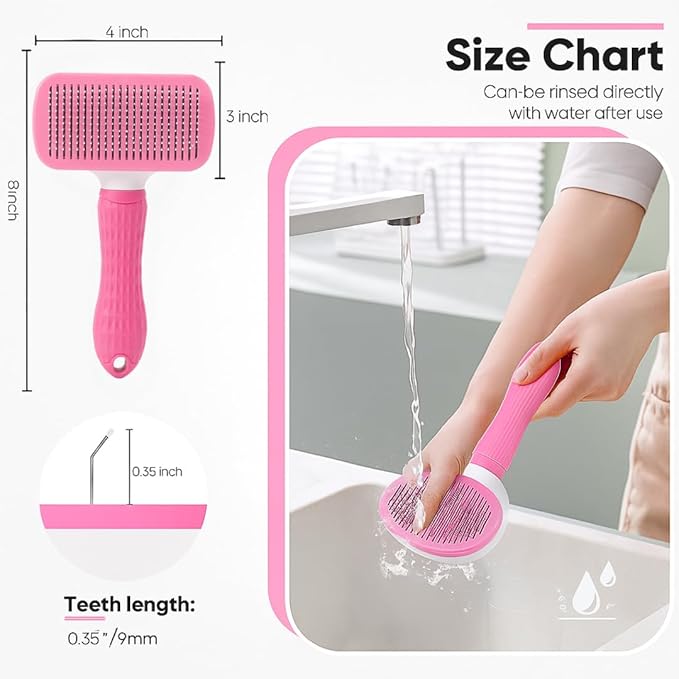 Namylya Cat Brush for Shedding &amp; Grooming – Slicker Brush for Dogs and Cats with Long Hair – Removes Tangles, Mats &amp; Loose Fur