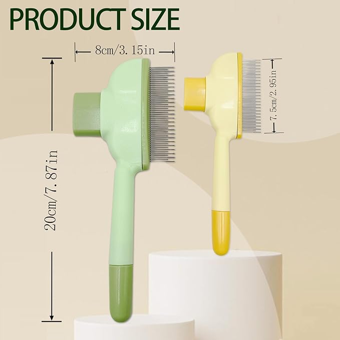 2Pcs Flea Comb for Cats Dogs,Long &amp; Short Stainless Steel Metal Teeth for Shedding and Tangles,Cat Combs for Indoor Cats