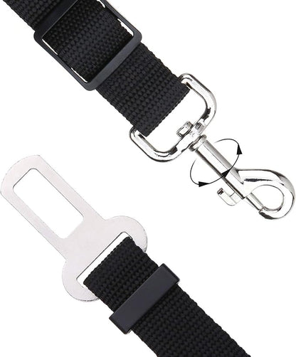 Elisel Elisel 2 Packs Adjustable Length Pet Dog Cat car seat Belt Pet seat Belt Pet Accessories for Dogs Cats and Pets (Black Pink)