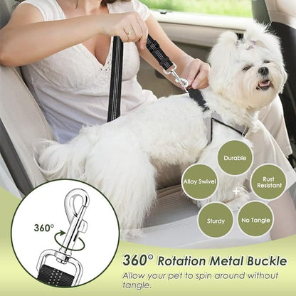 SlowTon Dog Seat Belt Harness for Car, Dog Car Harness Adjustable Mesh Breathable &amp; Dog Seatbelt Safety Tether with Elastic Bungee for Small Medium Large Pets(Red, Single Clip, XXXS)