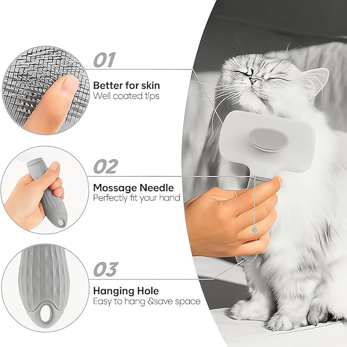 Namylya Cat Brush for Shedding &amp; Grooming – Slicker Brush for Dogs and Cats with Long Hair – Removes Tangles, Mats &amp; Loose Fur