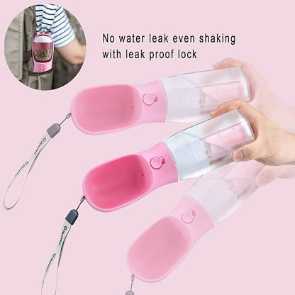 Dog Water Bottle with Food Container &amp; Poop Bag Holder, Travel Water Bowl, Portable Pet Dispenser, Girl Dog Accessories Stuff Items Essentials Gift for Yorkie Chihuahua Walking Hiking