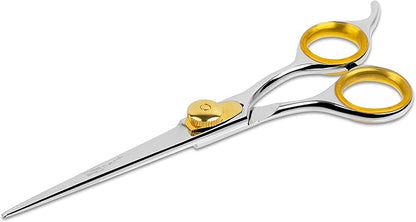 Sharf Gold Touch Pet Grooming Shear | Straight Cat &amp; Dog Grooming Scissors | 6.5 Inch | 440c Japanese Stainless Steel Pet Dog Shearing Scissors | Animal Shears with Removable Comfort Rings
