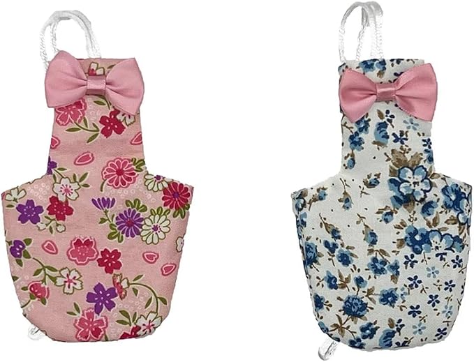 2 PCS Cute Birds Suit Parrots Holiday Reusable Pink&amp;Blue Decoration Pet Bird Clothes for Parrot Pet Chicks