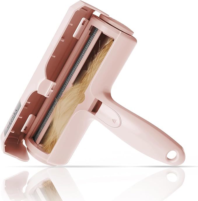 ORDORA Pet Hair Remover for Furniture/Bed, Reusable Dog Hair Remover Roller for Dog &amp; Cat, Self-Cleaning, No Adhesive or Sticky Tape Needed, Perfect Fur Remover for Couch (Champagne Pink)