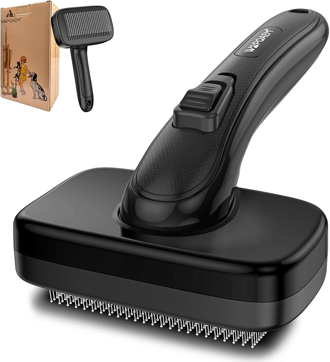 Dog Brush for Shedding &amp; Grooming Small Medium Large Dogs &amp; Cats - Remove Loose Fur, Knot, Undercoat. Suitable for Long Short Hair Lengths sensitive Animals, Black