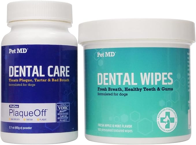 Pet MD Proden PlaqueOff &amp; Dental Wipes for Dogs