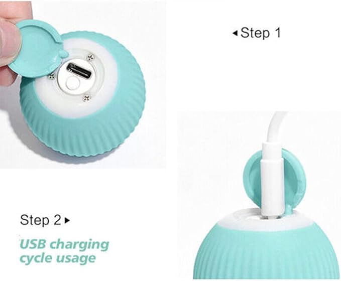 Power Ball 2.0 Interactive Cat Toy, Smart Automatic Rolling Ball for Indoor Cats, USB Charging (Pink &amp; Blue)