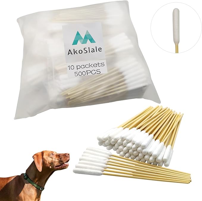 Dog Ear Cleaning Q Tips – 500 Count Cotton Swabs, 6-Inch Biodegradable Swabs for Dog Ear Care, Dog Wound Care, Safe &amp; Eco-Friendly, Designed for Large Dogs