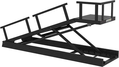 6 Level Height Adjustable Dog Ramp for Bed, Couch 65" Foldable Pet Ramp with Non-Slip Mat，DIY Glow Strips &amp; Rest Platform Heavy Duty Dog Stairs for Large Dogs up to 200Lbs ，Black