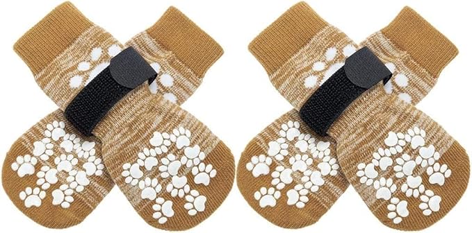 EXPAWLORER Anti Slip Dog Socks to Prevent Licking Paws, Dog Shoes for Hot Pavement, Dog Booties for Small Medium Large Senior Dogs, Traction Control Boots &amp; Paw Protectors for Hardwood Floors