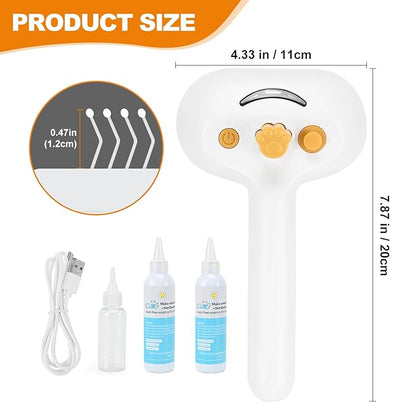 Pet Steam Brush for Cats and Dogs, 4-in-1 Cat Brush for Shedding, Spray Hair Removal Comb with 2 Waterless Shampoo, Pet Hair Removal Tool for Long &amp; Short Haired Pets