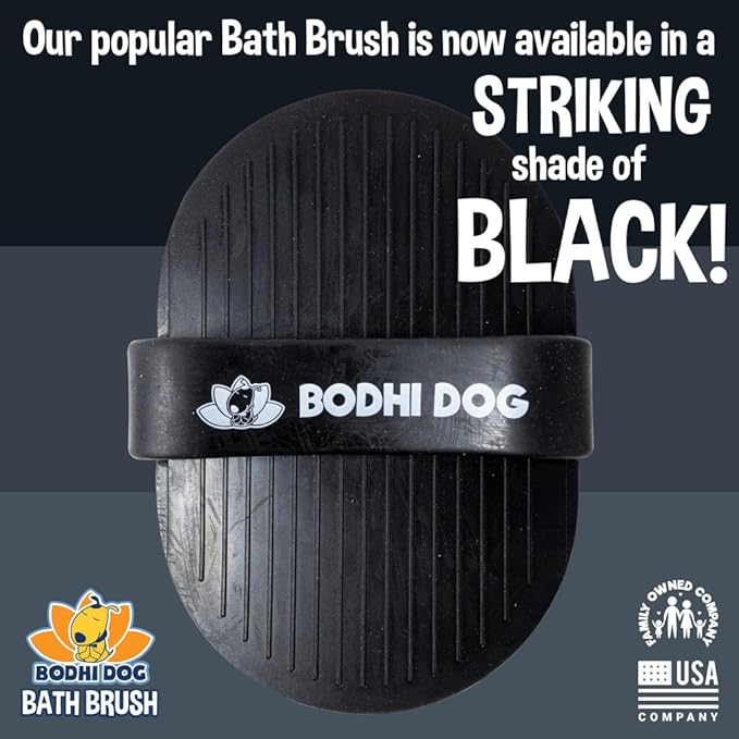 Bodhi Dog Shampoo Brush - Pet Grooming &amp; Bath Supplies for Dogs and Cats - Bath Brush for Long &amp; Short Hair - Premium Scrubber for Shower, Bathing &amp; Massage (One Pack, Black)