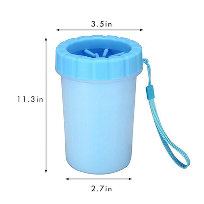 Pet Paw Cleaner Cup–Portable Dog Paw Washer with Soft Silicone Bristles–Easy to Use, Detachable, and Travel-Friendly (Blue)