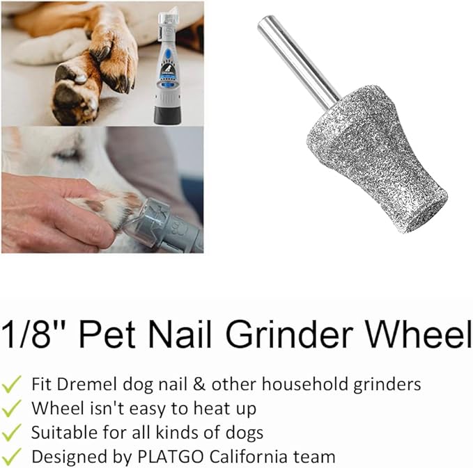 Diamond Dog Grinder for Dremel, Nail Drill Bits for Dogs &amp; Pets Care, 1/8&