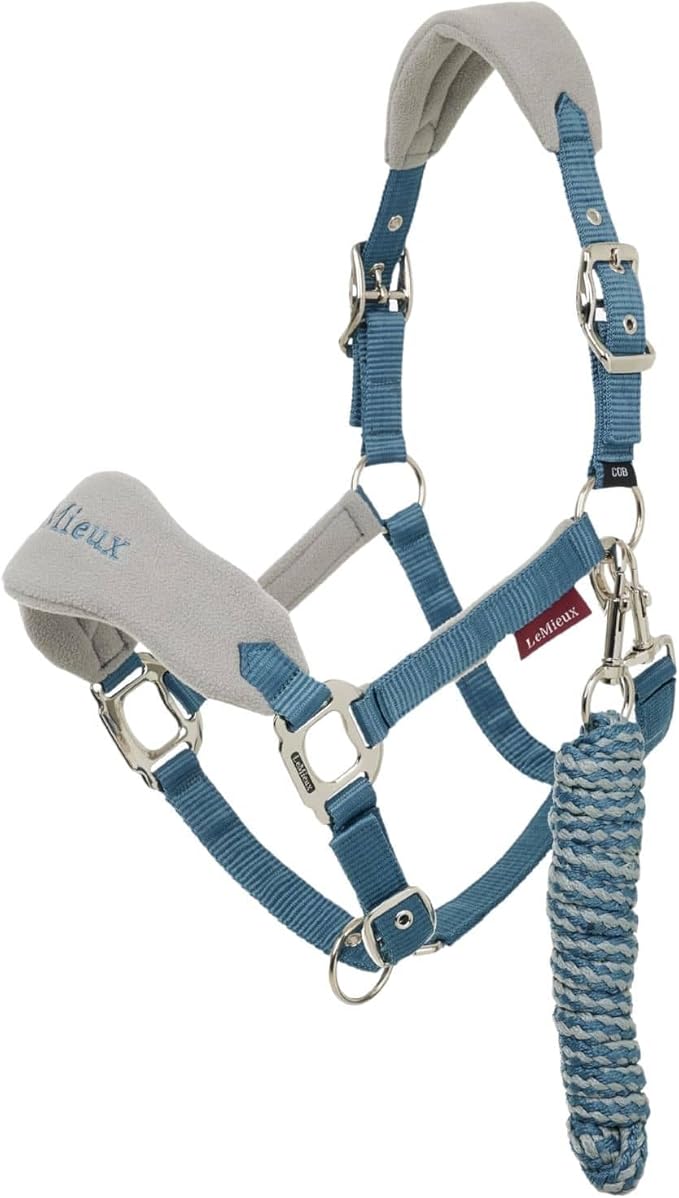 LeMieux Vogue Fleece Headcollar - Halter &amp; Leadrope - Extra Padding, Adjustable at Curb and Poll Strap
