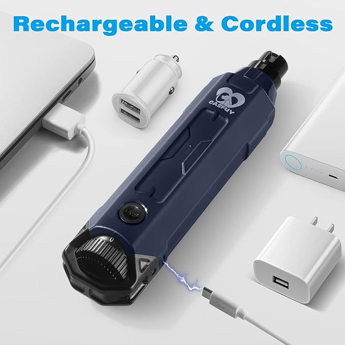 Casfuy 6-Speed Dog Nail Grinder - Newest Enhanced Pet Nail Grinder Super Quiet Rechargeable Electric Dog Nail Trimmer Painless Paws Grooming &amp; Smoothing Tool for Large Medium Small Dogs (Blue)