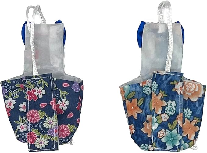 2 PCS Floral Parrot Diapers Bird Flight Suit Diaper Blue&amp;Green Reusable Inner Layer Parrot for Parakeet Parrot Mini Macaw, Medium