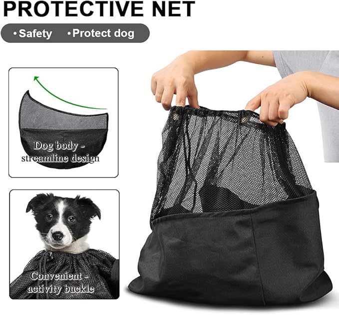 Tomkas Small Dog Sling Carrier - Zipper pocket &amp; Adjustable strap &amp; Zip Pocket - for 8 - 15 lbs pets(Black)Pupppy